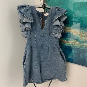 Bella Ella Denim "Hello Honey" Romper